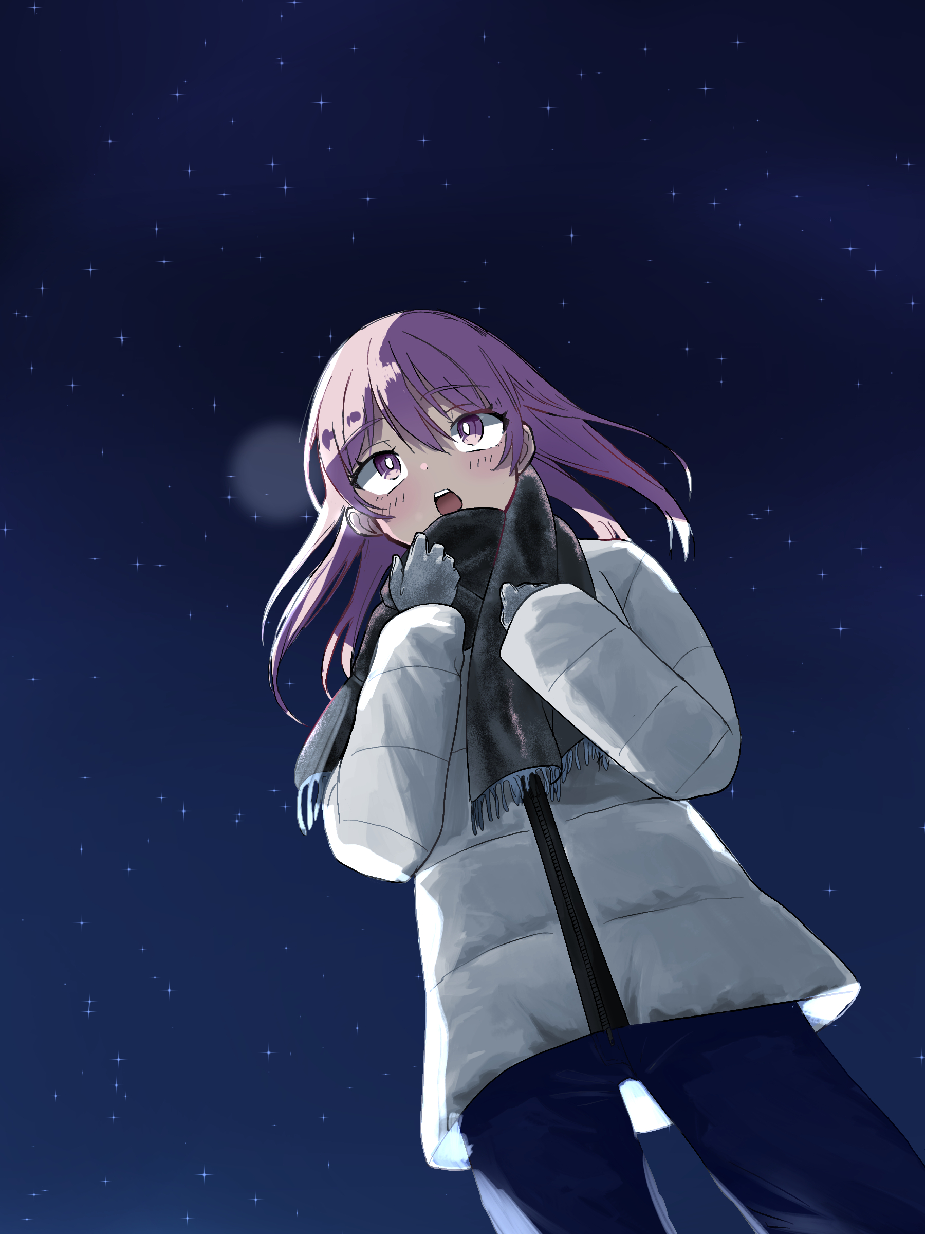 冬の星空と少女 メインイラスト