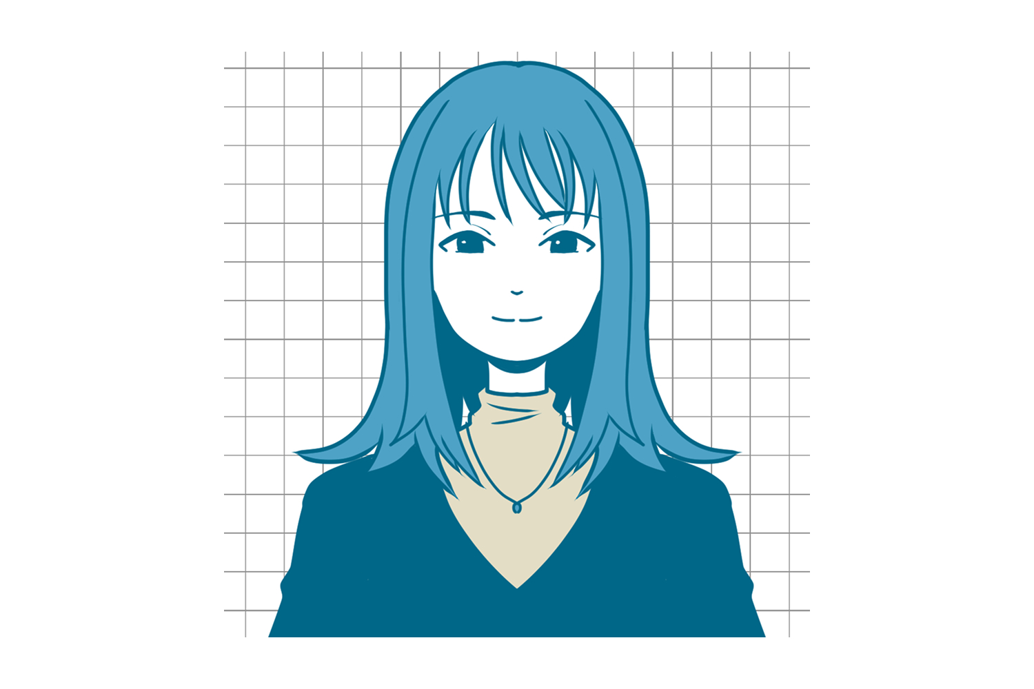 自画像イラスト